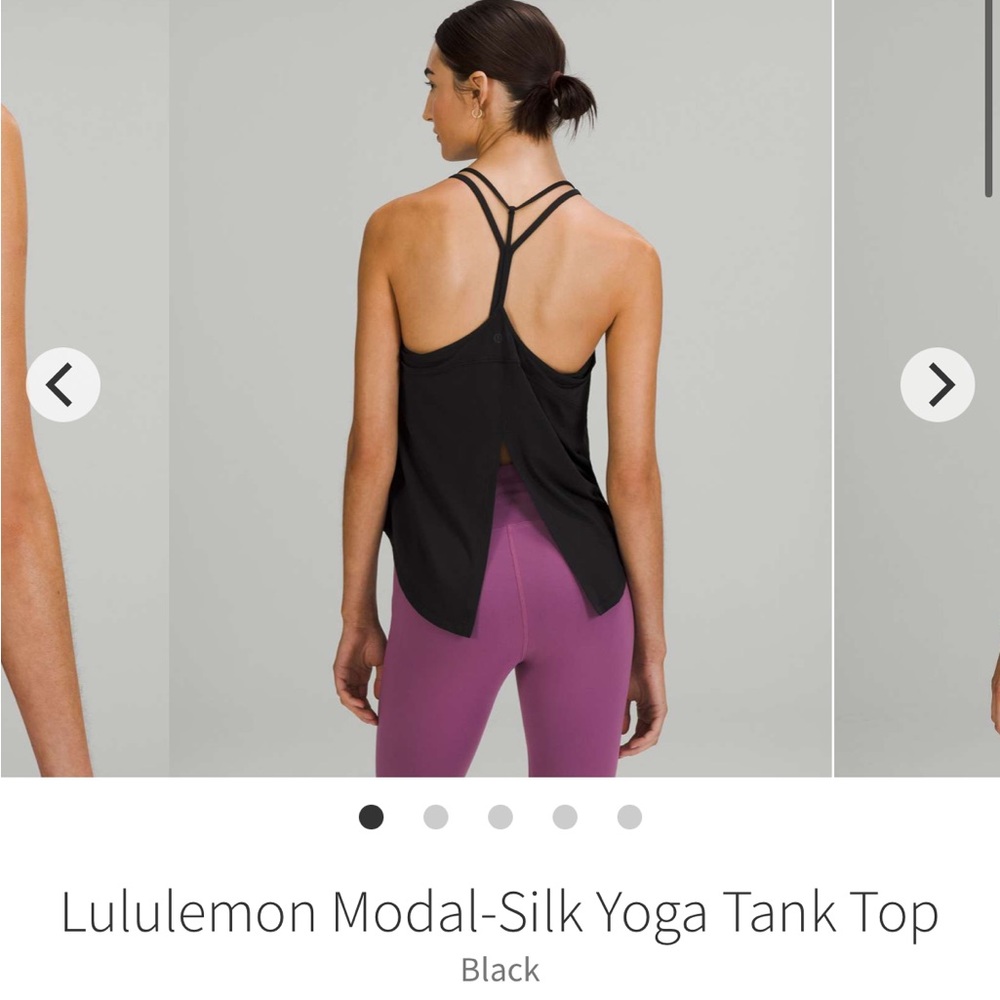 lululemon athletica Black Modal-Silk Tank Top